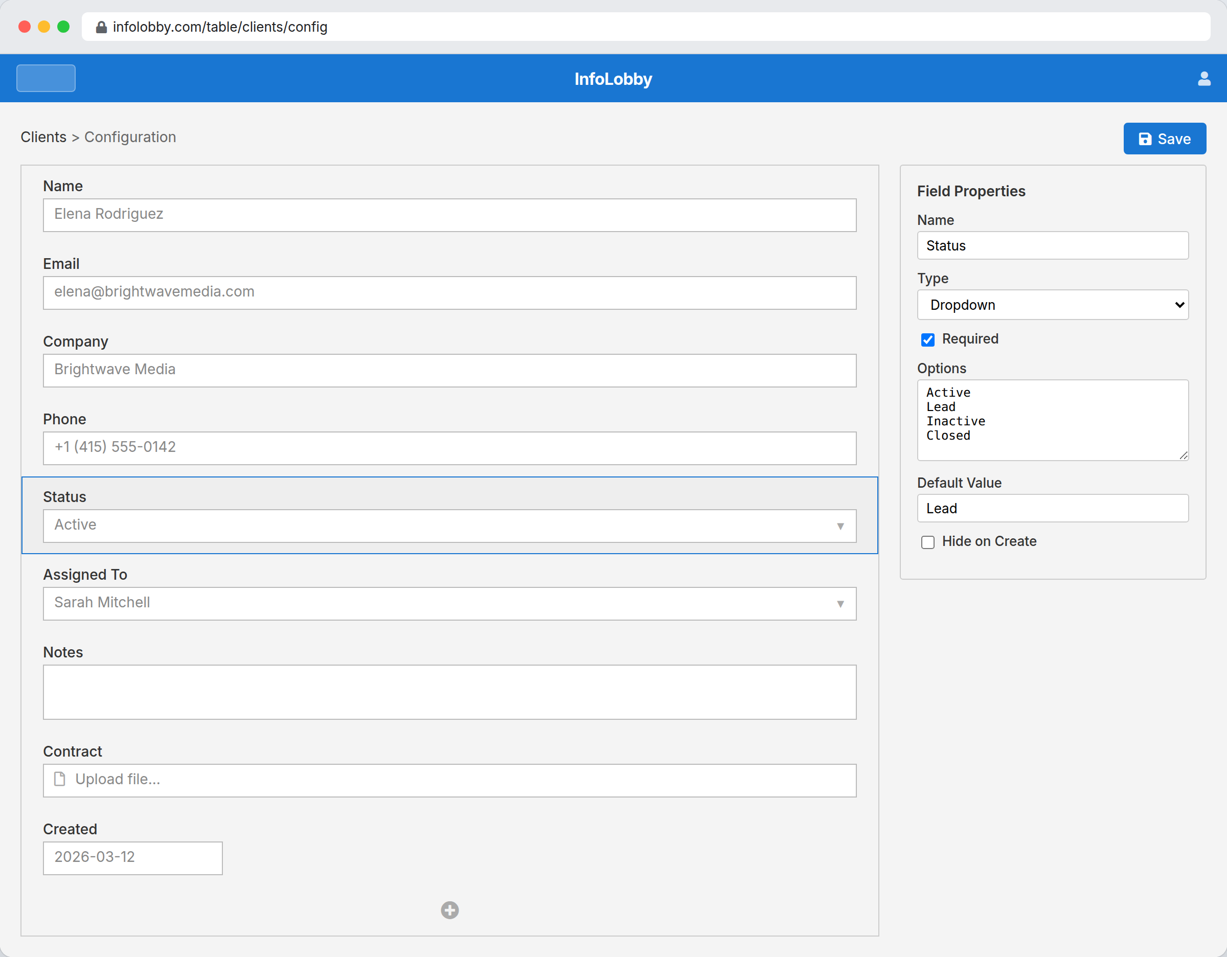 Table configuration
