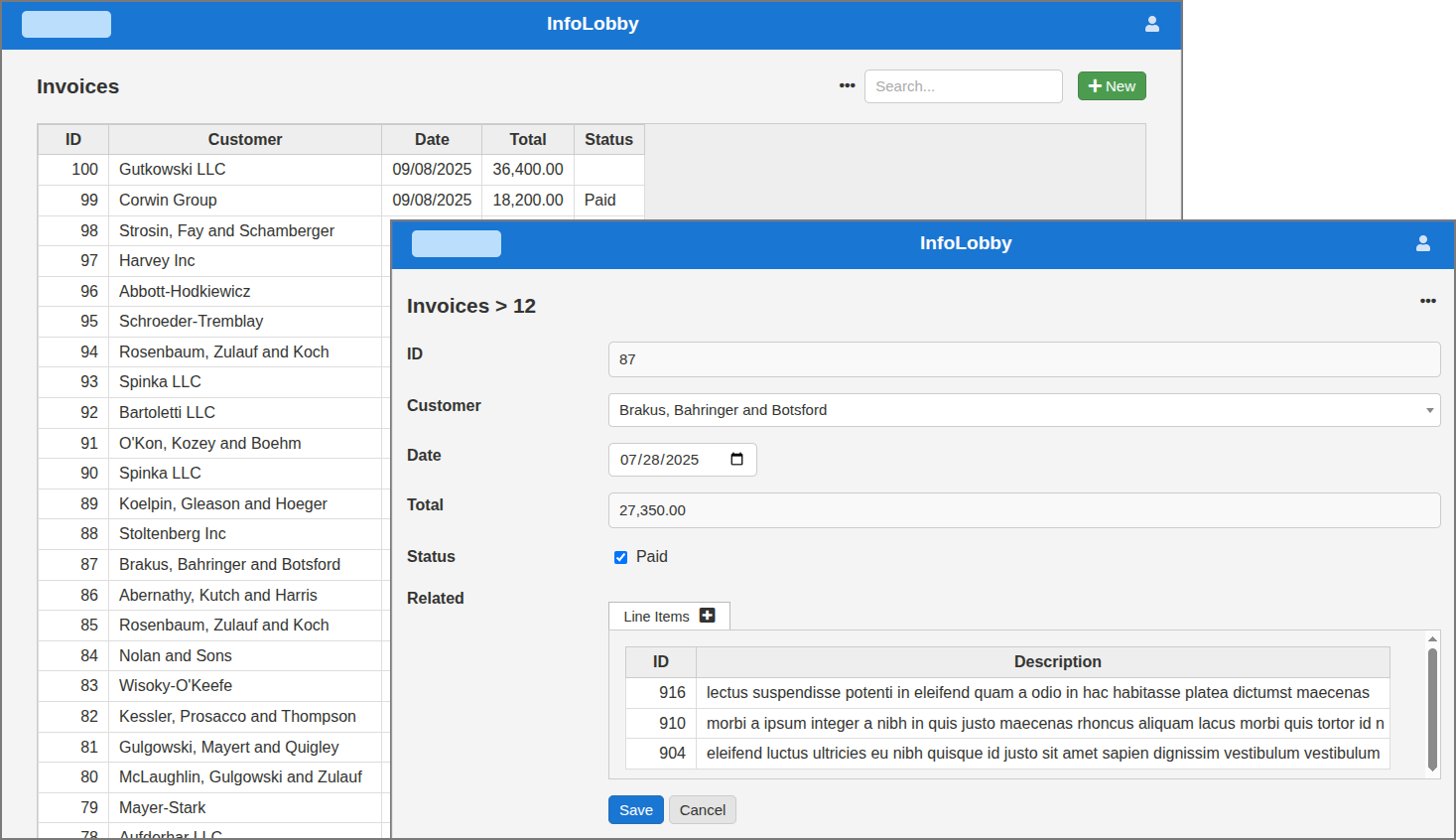 InfoLobby screenshot